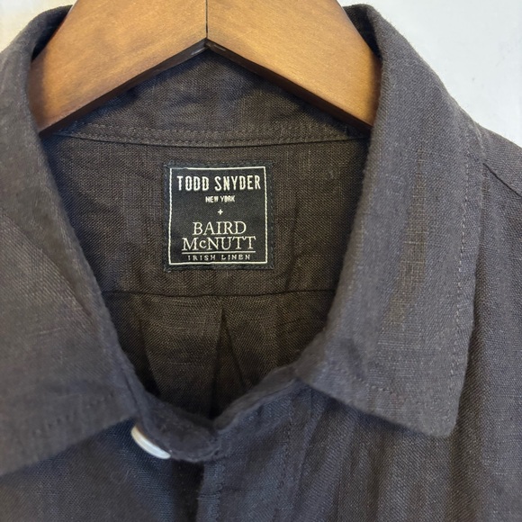 Todd Snyder x Baird McNutt Slim Sea Soft Irish Linen Point Collar Shirt - Picture 3 of 6